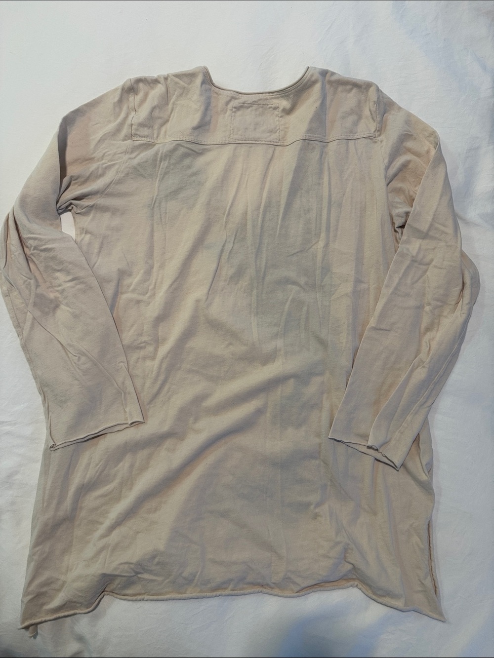 Women's Cream V-Neck Long Sleeve Top with Embroidered Dragon - Picture 3 of 3
